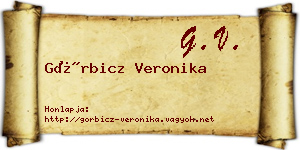 Görbicz Veronika névjegykártya