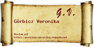 Görbicz Veronika névjegykártya